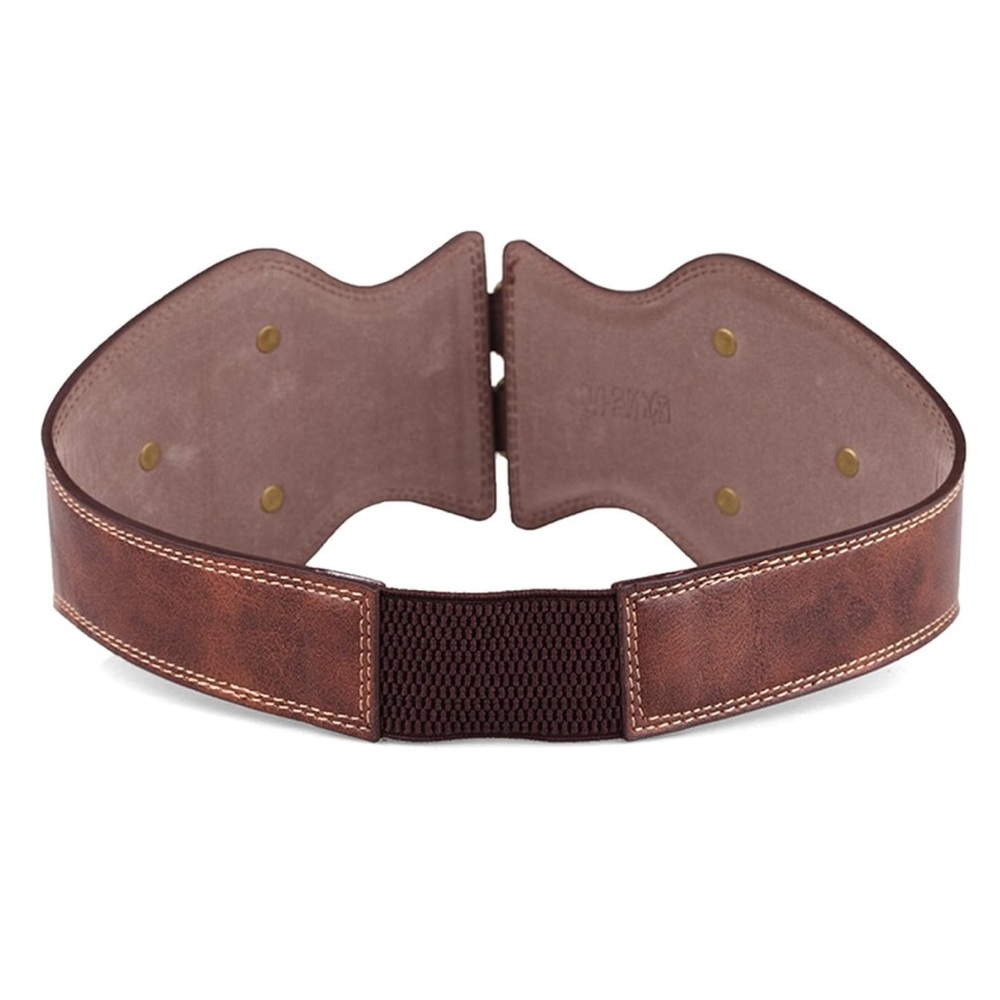 New Wide Belt Vegan Leather Straps and Elastic - Picture 2 of 4